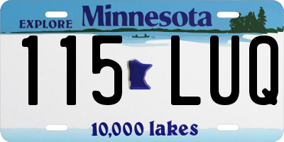 MN license plate 115LUQ