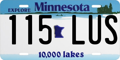 MN license plate 115LUS