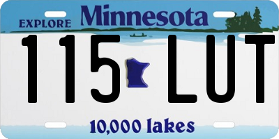 MN license plate 115LUT