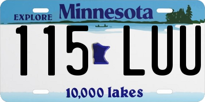 MN license plate 115LUU