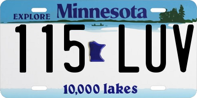MN license plate 115LUV