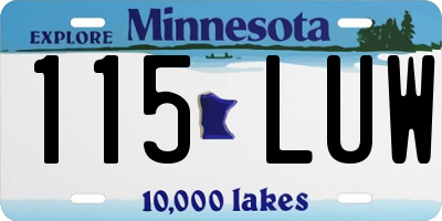 MN license plate 115LUW