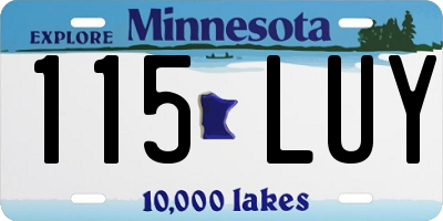 MN license plate 115LUY