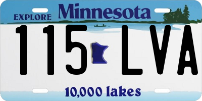 MN license plate 115LVA