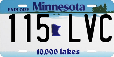 MN license plate 115LVC