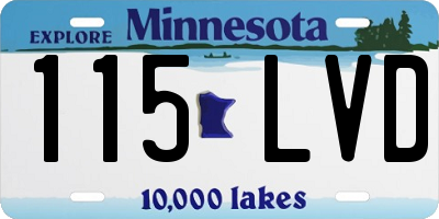 MN license plate 115LVD