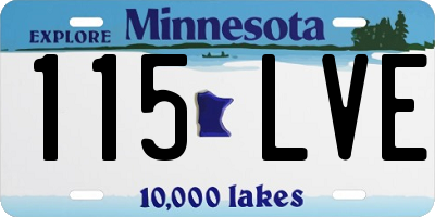 MN license plate 115LVE