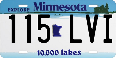 MN license plate 115LVI