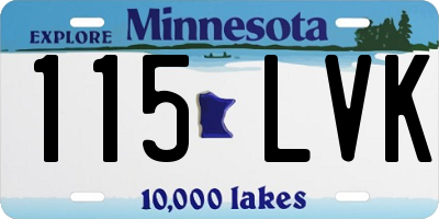 MN license plate 115LVK