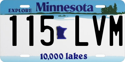 MN license plate 115LVM