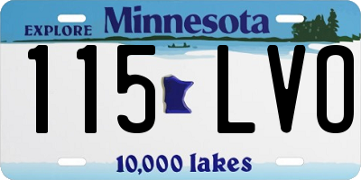 MN license plate 115LVO