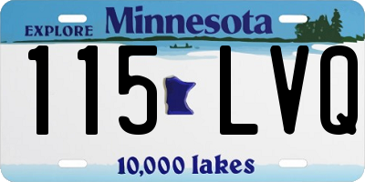 MN license plate 115LVQ
