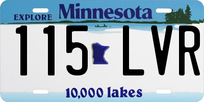 MN license plate 115LVR