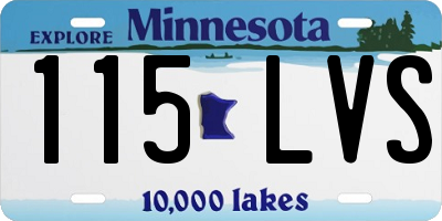 MN license plate 115LVS