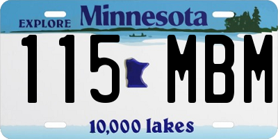 MN license plate 115MBM
