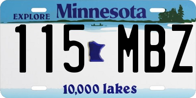 MN license plate 115MBZ