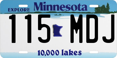 MN license plate 115MDJ