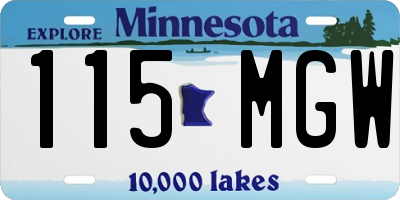 MN license plate 115MGW