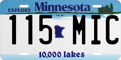 MN license plate 115MIC