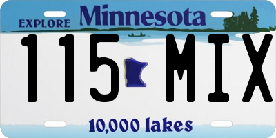 MN license plate 115MIX