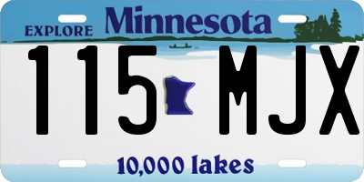 MN license plate 115MJX