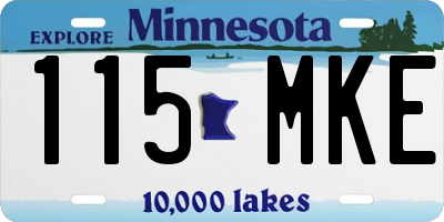 MN license plate 115MKE