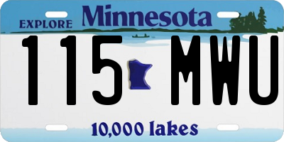MN license plate 115MWU