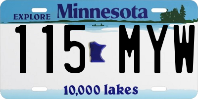 MN license plate 115MYW
