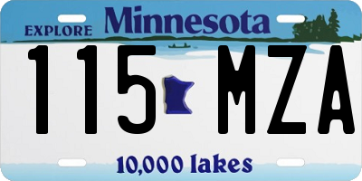 MN license plate 115MZA
