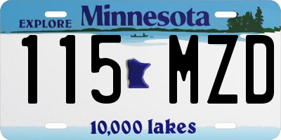 MN license plate 115MZD