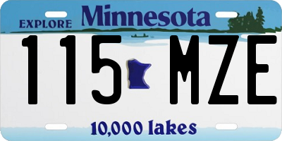 MN license plate 115MZE