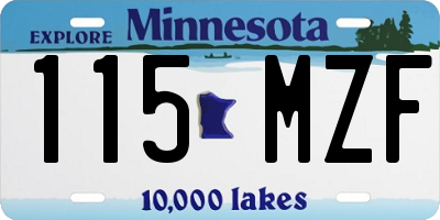 MN license plate 115MZF