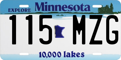 MN license plate 115MZG