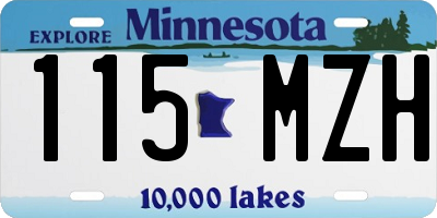 MN license plate 115MZH