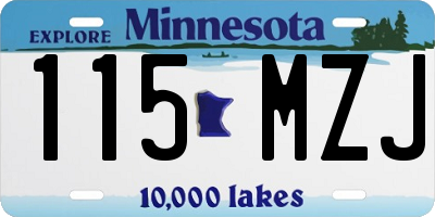 MN license plate 115MZJ