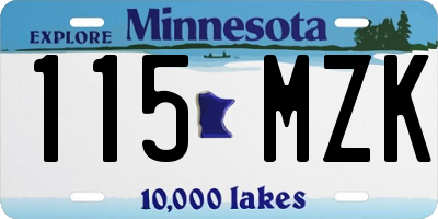 MN license plate 115MZK
