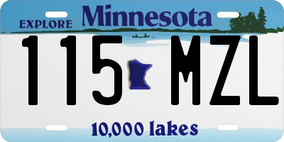 MN license plate 115MZL