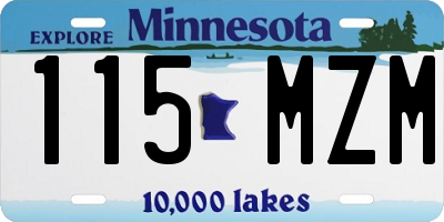 MN license plate 115MZM