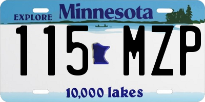 MN license plate 115MZP