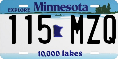 MN license plate 115MZQ