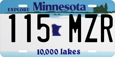 MN license plate 115MZR