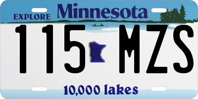 MN license plate 115MZS
