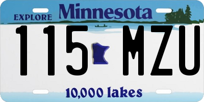 MN license plate 115MZU