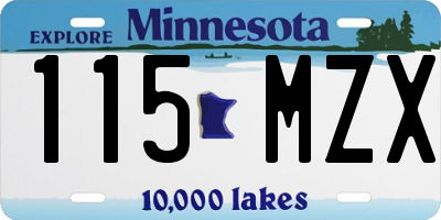 MN license plate 115MZX