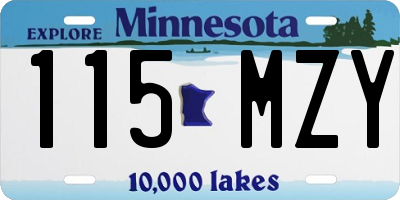MN license plate 115MZY