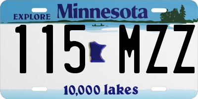 MN license plate 115MZZ