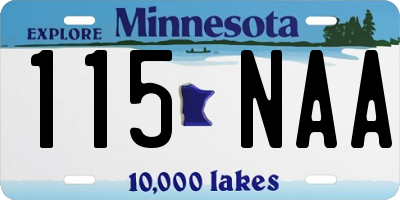 MN license plate 115NAA