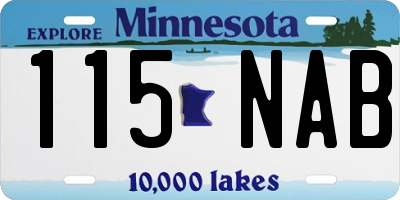 MN license plate 115NAB