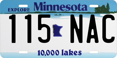 MN license plate 115NAC