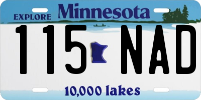 MN license plate 115NAD